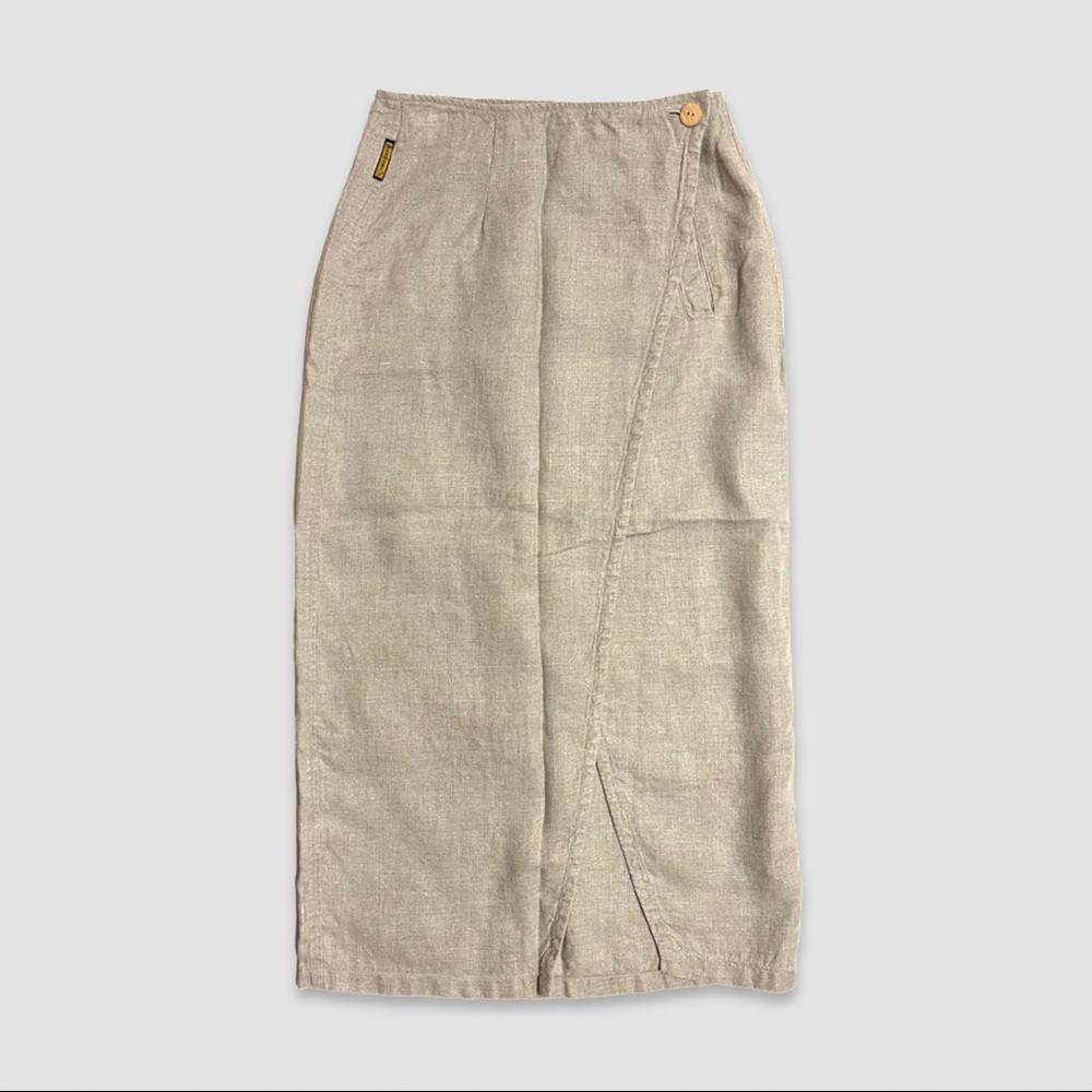 1980s ARMANI JEANS Linen Wrap Skirt